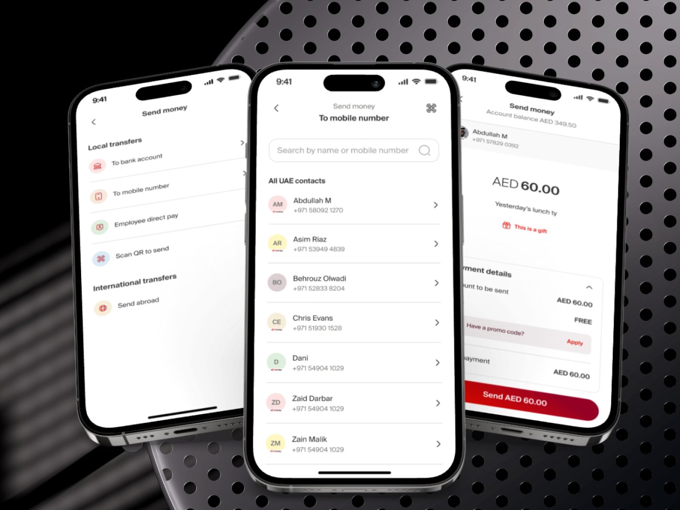 Send money, local and international transfers