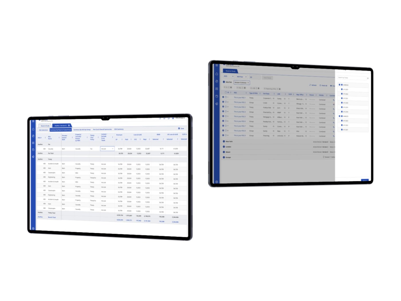 Reserve Study across tablet views
