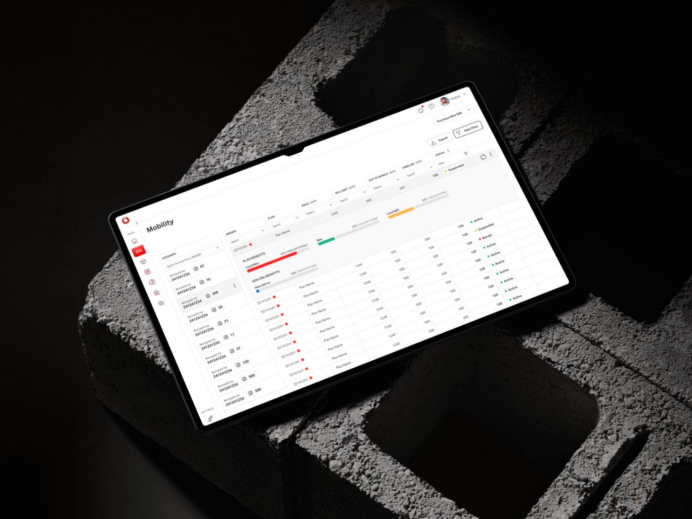 Mobility module on tablet